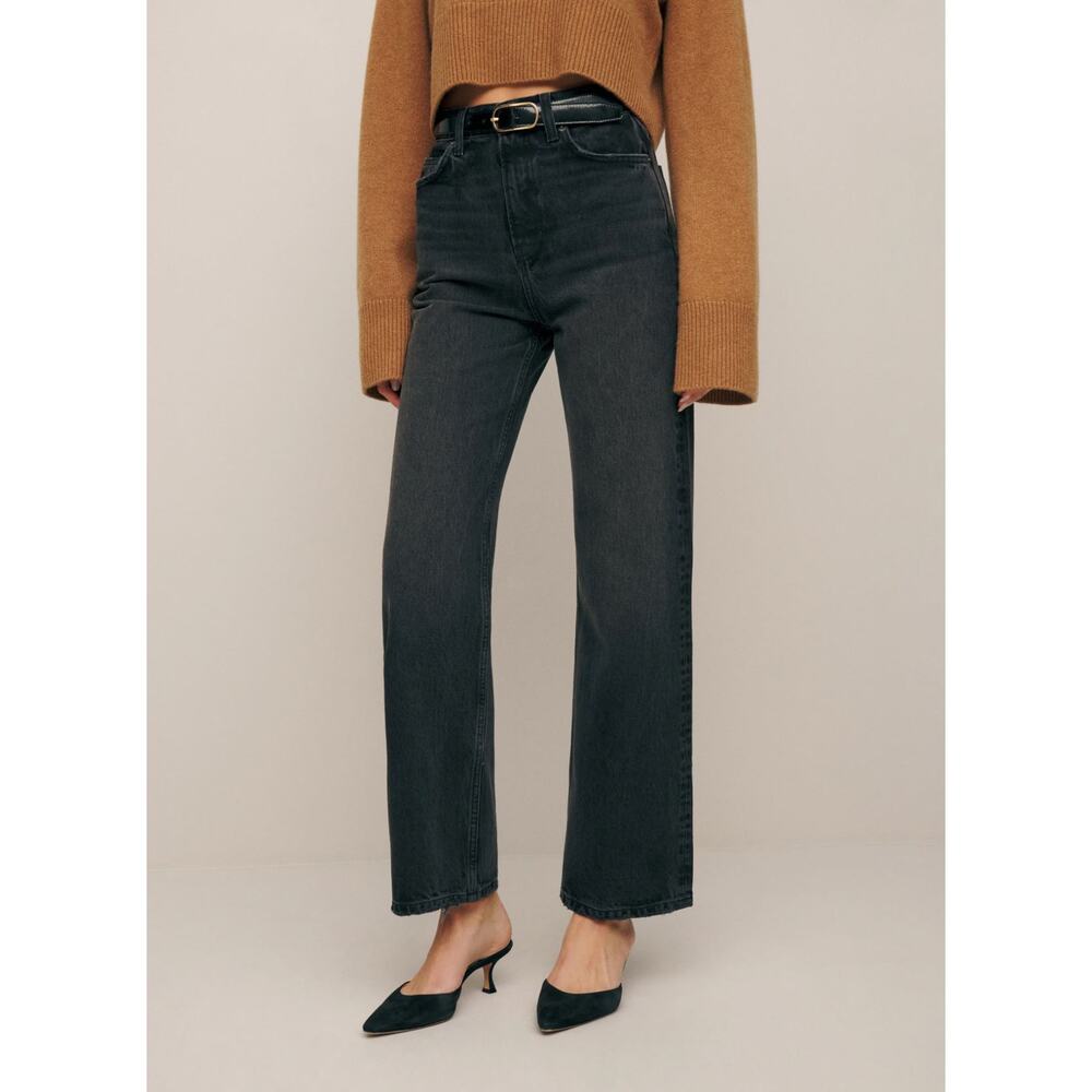 Reformation Black Wide Leg Jeans